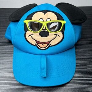 Disney Hat Mickey Mouse Ears Baseball Cap Youth Blue Cotton Snapback Sunglasses